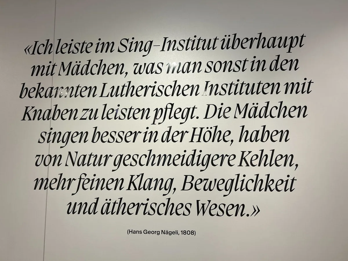 Hans Georg Nägeli war einer der ersten, der die Teilhabe der Frauen am kulturellen Leben förderte. Ein Schriftdokument.